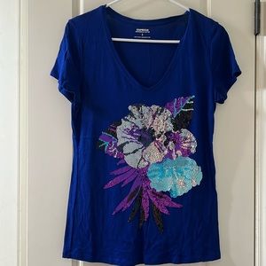 Blue Sequin top- Express